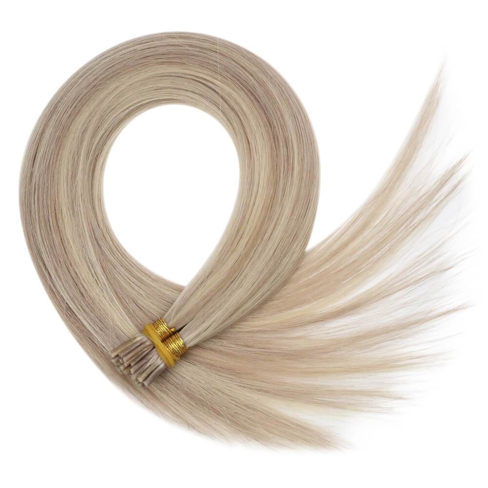 Virgin Real Human Itip Hair Extensions Ash Blonde with Blonde P18/613