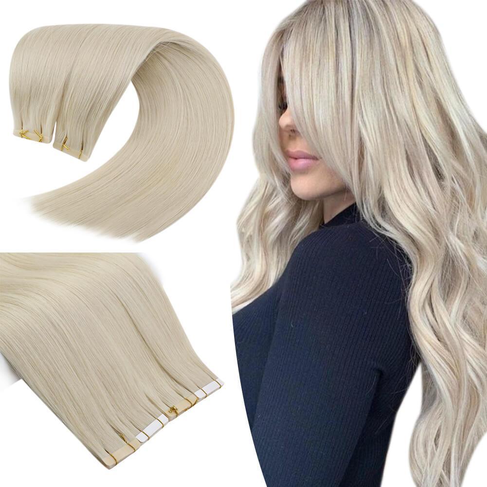 Seamless Injection Tape in Hair Extensions Hair Platinum Blonde 60