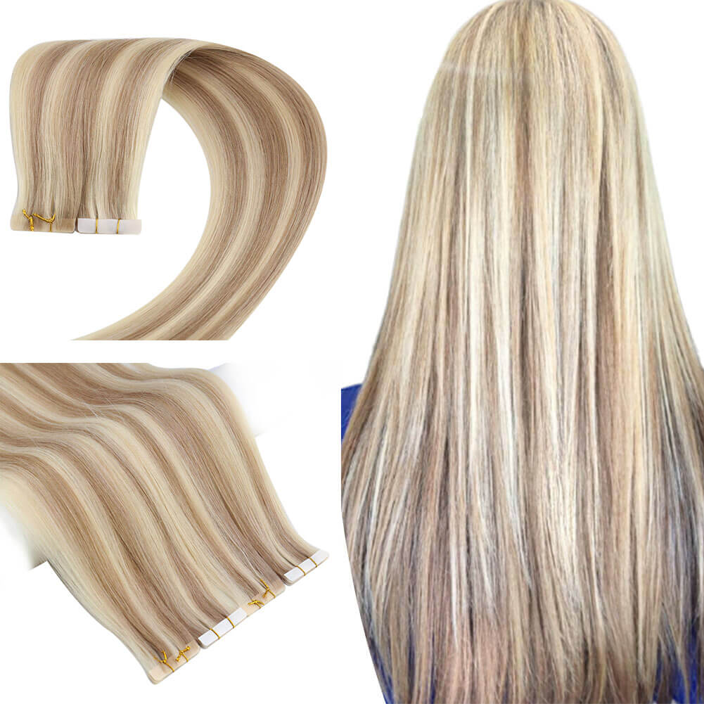 Invisible Seamless PU Injection Tape Hair Extensions Blonde P18/613