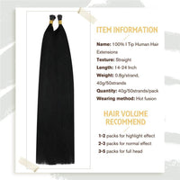 Pre Bonded I Tip Human Hair Extension for Women