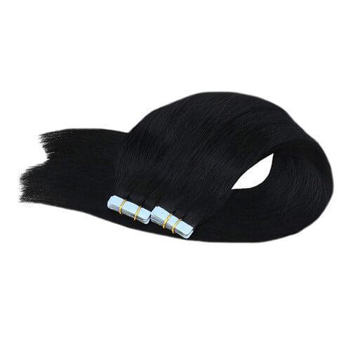 Double Drawn Tape in Hair Extensions Solid Natural Black 1b Color-UgeatHair