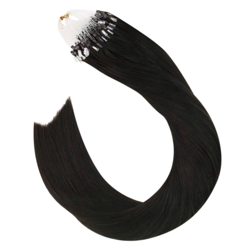 Micro Beads Human Hair 18inch Micro Rings Hair Extensions Darkest Brown Color