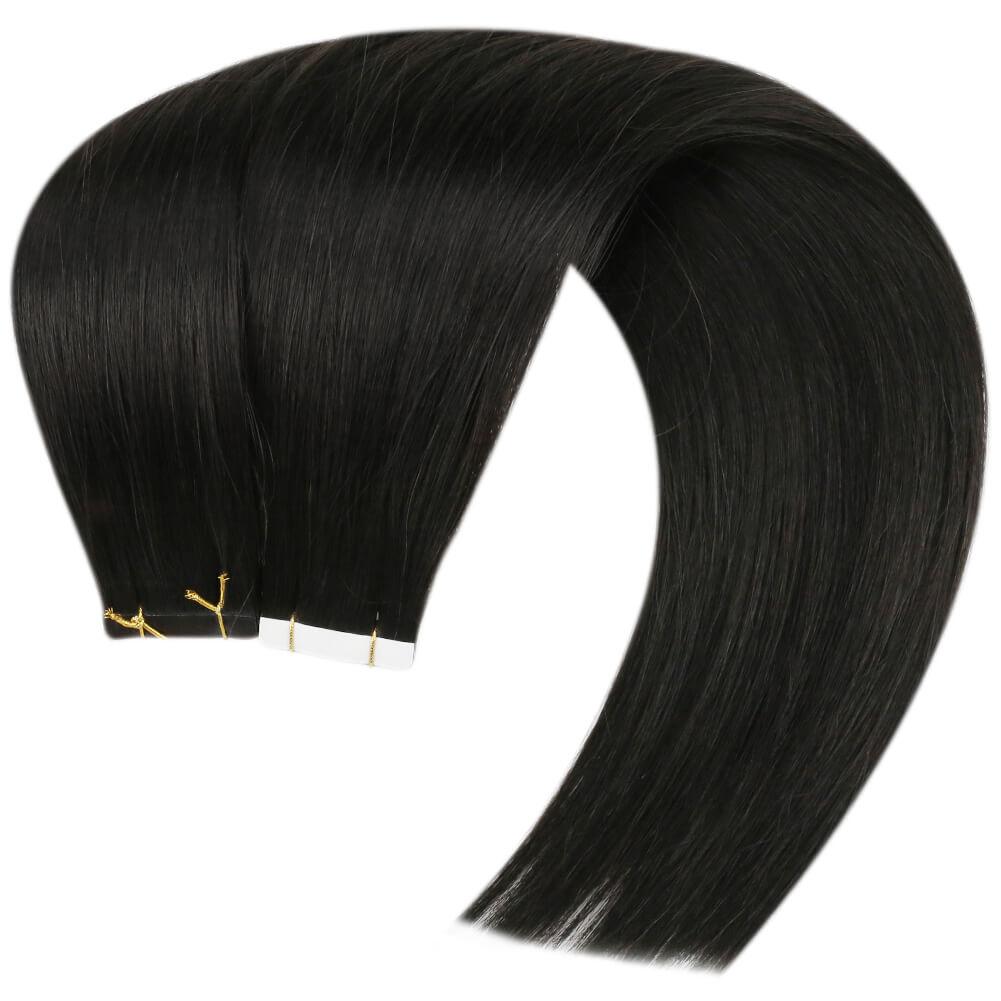 glue in hair extensions black