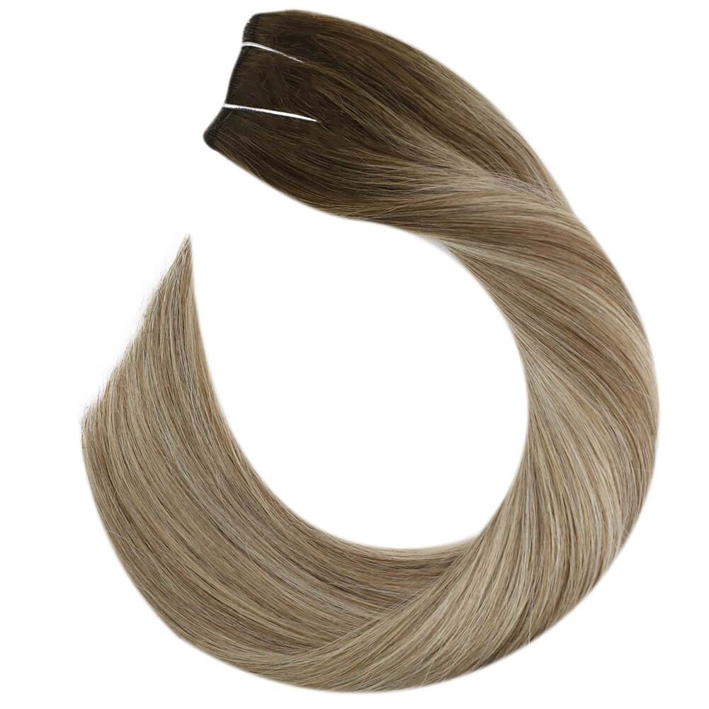 Dark Brown to Light Blonde and Light Blonde Wire Hair Extension