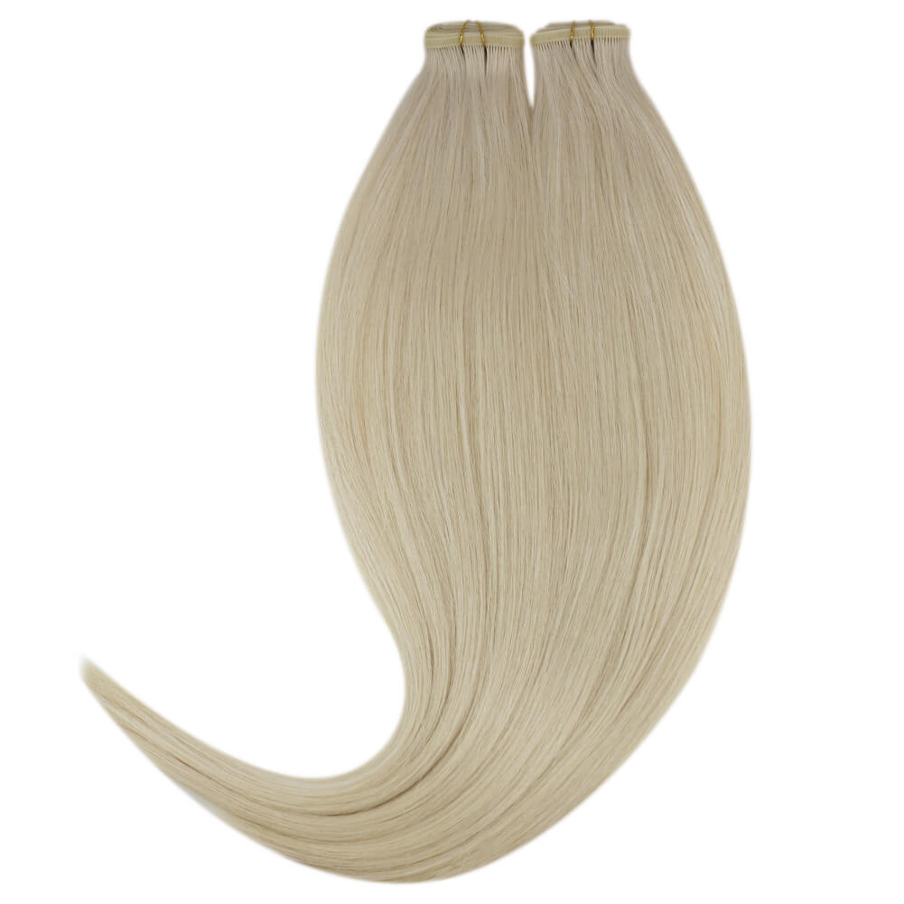 Virgin Hair Flat Silk Weft Hair Extensions Human Hair Weft 60