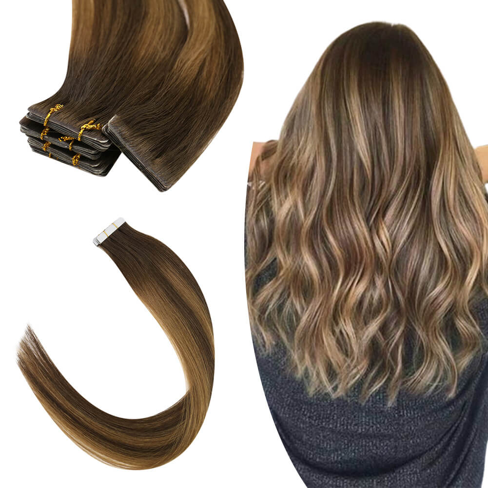 balayage injection tape in hair extensions