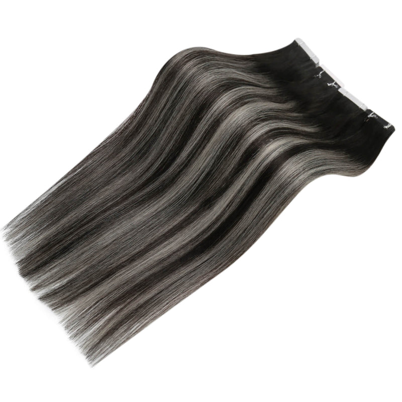 tape in extensions #1b/silver/1b