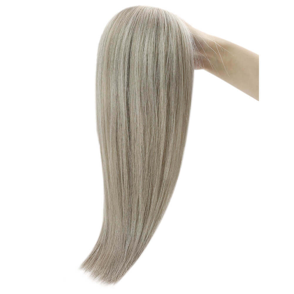 Blonde With Silver Tape in Real Hair Extensions