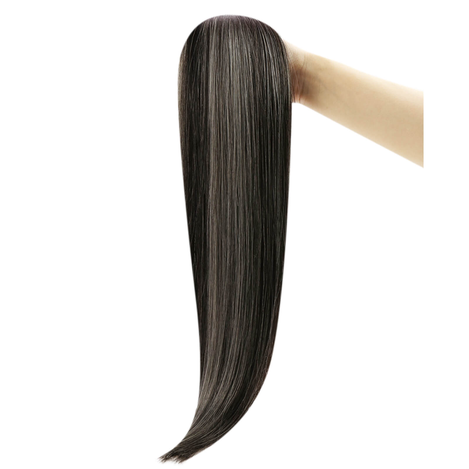black with silver tape in hair extensions 1b/silver/1b