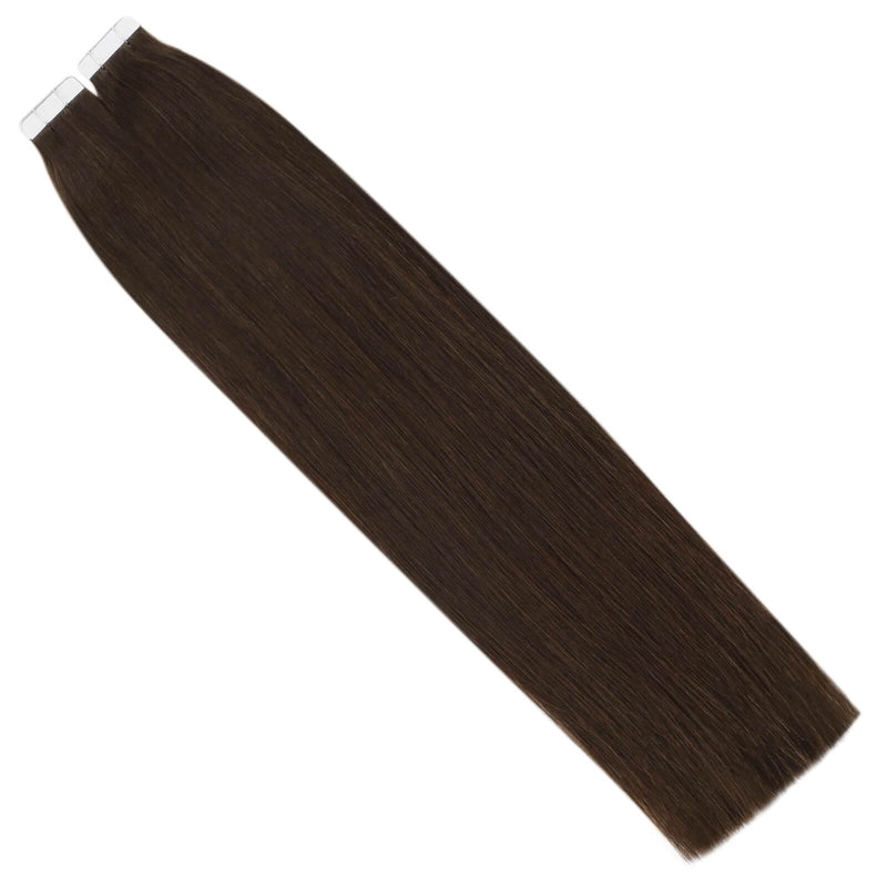 Brown Straight Remy Human Hair Glue in Hair Extensions