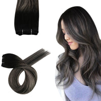 Sew in Hair Extensions Balayage Color For Black Hair #1B/Silver/1B