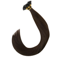 Virgin+ U tip Keratin Bond Hair Extensions Pure Color Dark Brown Sale #4