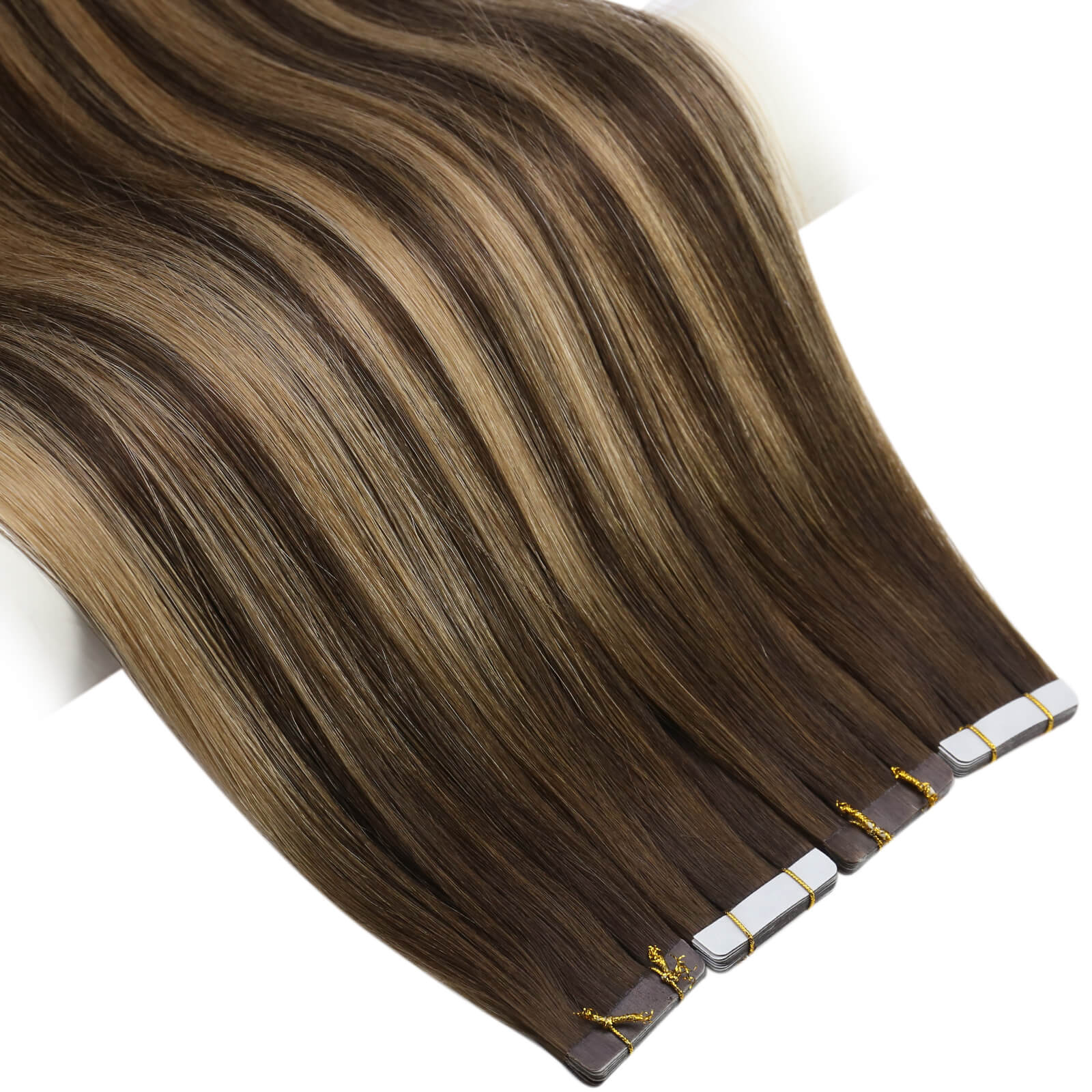 Balayage Ombre Brown Tape in Human Hair Extensions BM