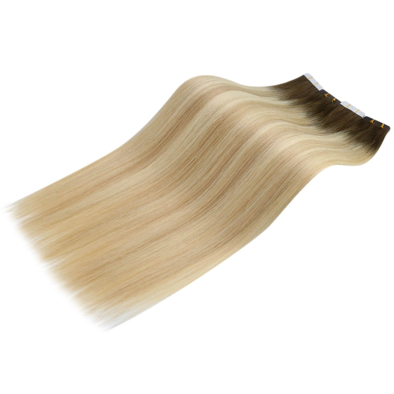highquality tape in hair extensions balayage blonde