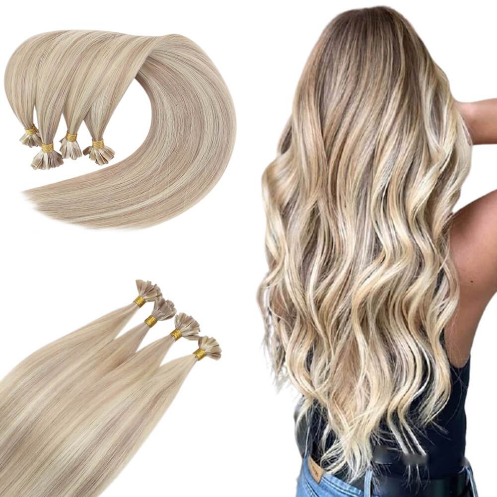 Best Hair U-tip Fusion Virgin Hair Extensions Blonde Piano Color 18/613