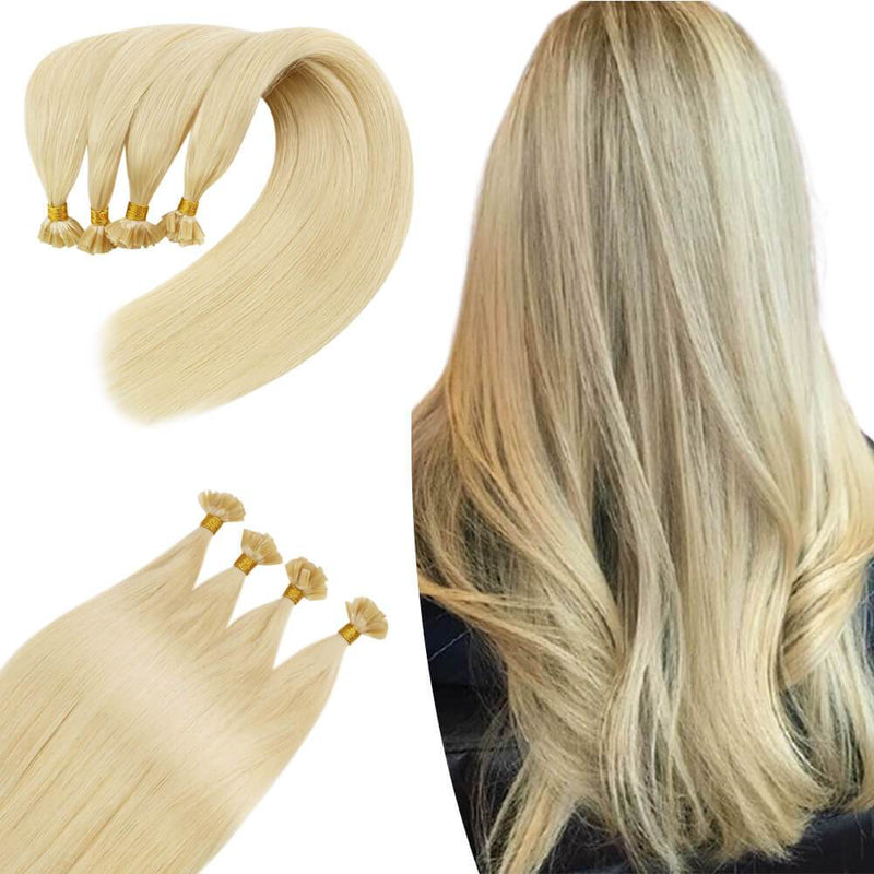 Best Hair U-tip Fusion Hair Extensions Virgin Bleach Blonde #613