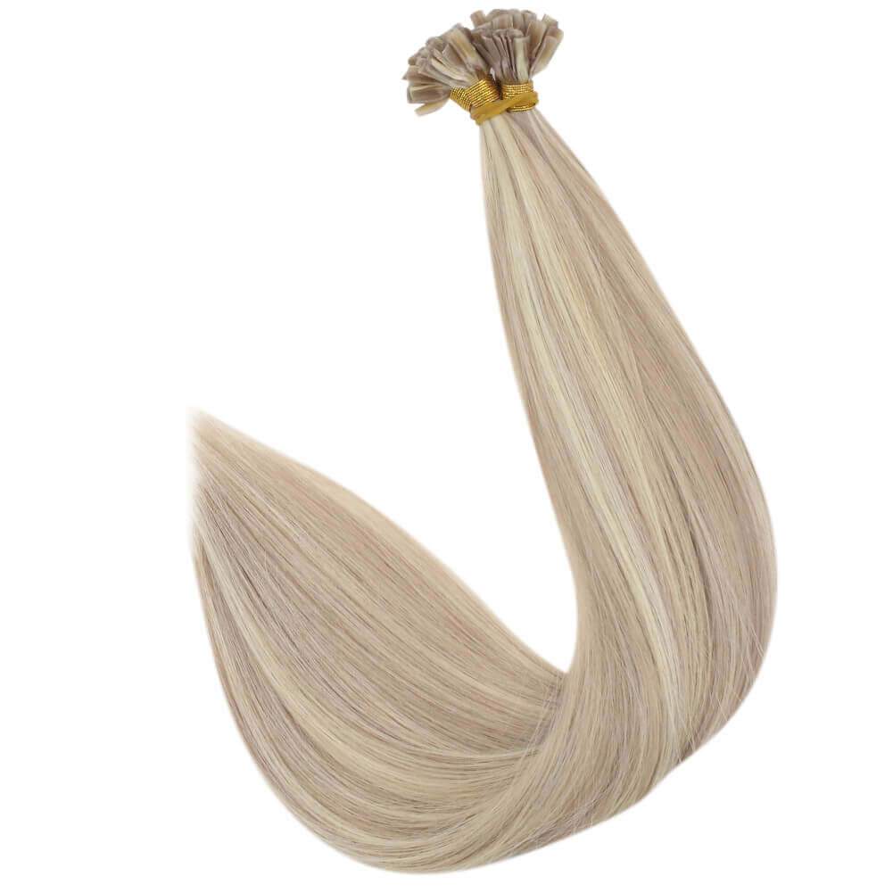 Virgin+ Best Hair U-tip Fusion Hair Extensions Blonde Piano Color #18/613