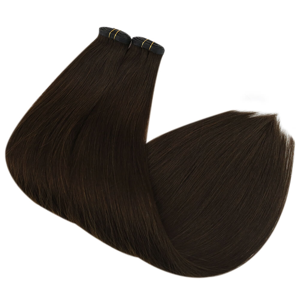 Dark Brown lat Slik Weft Hair Extensions Sew in Hair Bundles