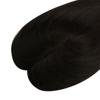 hair topper clip on real hair natural black
